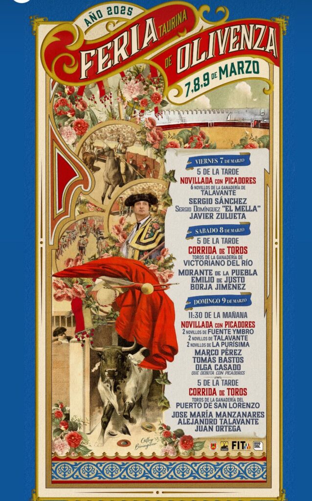 Cartel de la feria taurina de Olivenza de 2025